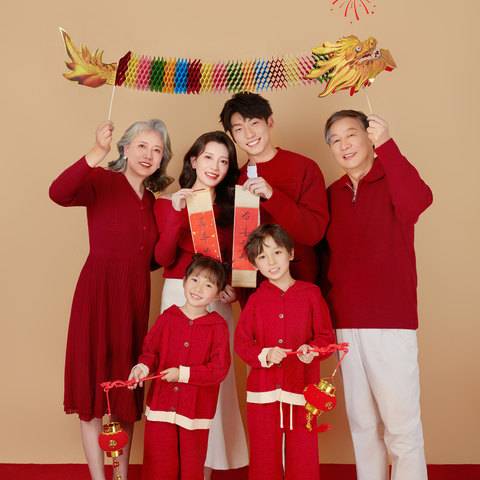 龙年大吉全家福（尺寸：6寸）样片